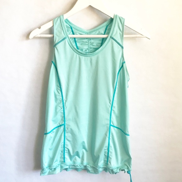 Lucy Athletic Scrunched Racerback Aqua Top - Picture 3 of 8
